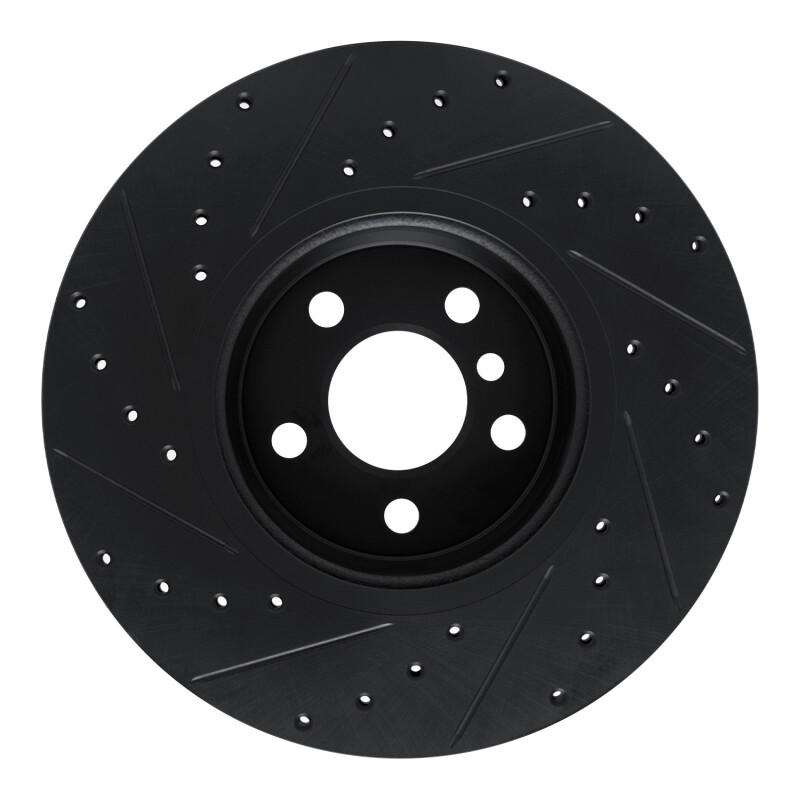 BMW 330I Brake Rotor (1) - Front Right - R1 Concepts - Drilled & Slotted - Black - `18-`25